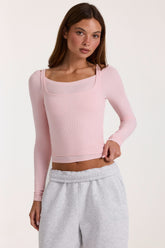 ButterCloudâ„¢ Layered Top in Blush